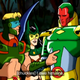 Hawkeye, Scarlet Witch, and Vision in their jungle armor.